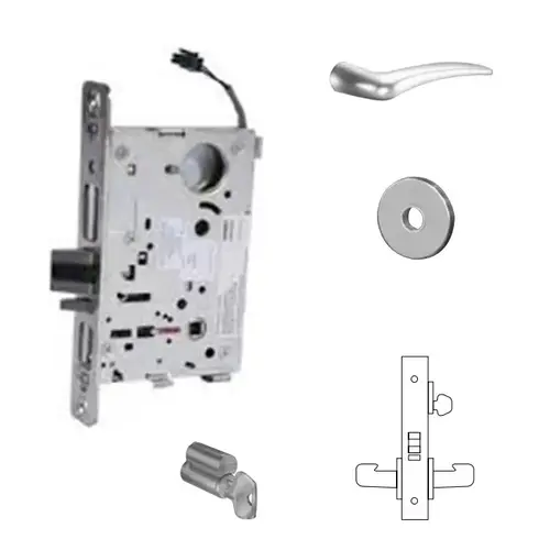 RX-8271-12V Electrified Single Cylinder Mortise Lock Satin Chrome