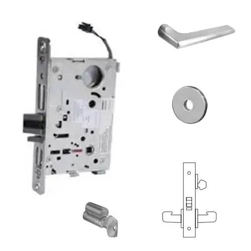 RX-8271-12V Electrified Single Cylinder Mortise Lock Satin Chrome