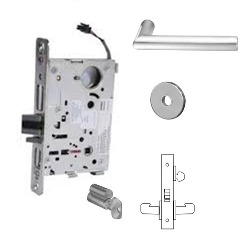 8271-24V Electrified Single Cylinder Mortise Lock Satin Chrome