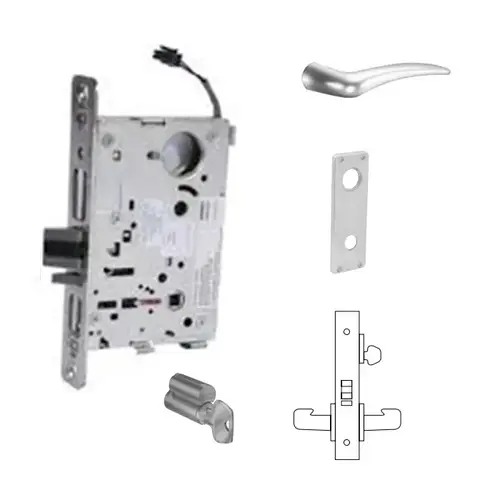 8271-12V Electrified Single Cylinder Mortise Lock Satin Chrome