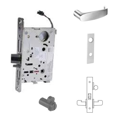 8271-12V Electrified Single Cylinder Mortise Lock Satin Chrome