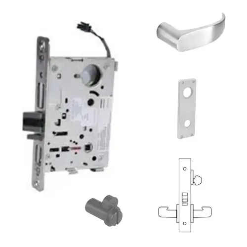 8271-12V Electrified Single Cylinder Mortise Lock Satin Chrome