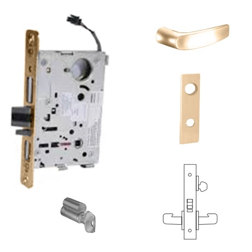 RX-8270-24V Electrified Single Cylinder Mortise Lock Satin Bronze