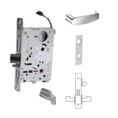 RX-8271-12V Electrified Single Cylinder Mortise Lock Satin Chrome