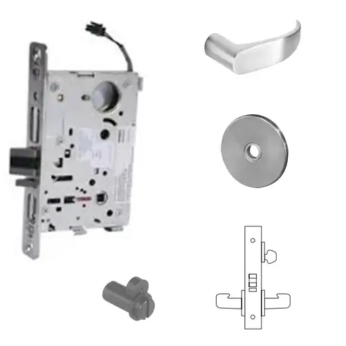 8271-24V Electrified Single Cylinder Mortise Lock Satin Chrome