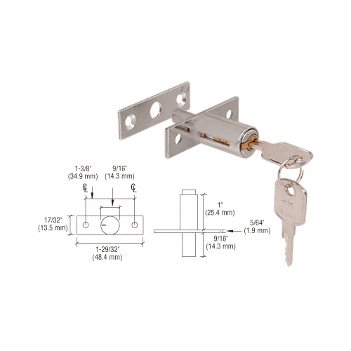 CRL 267BN Brushed Nickel Plated Deluxe Plunger Lock