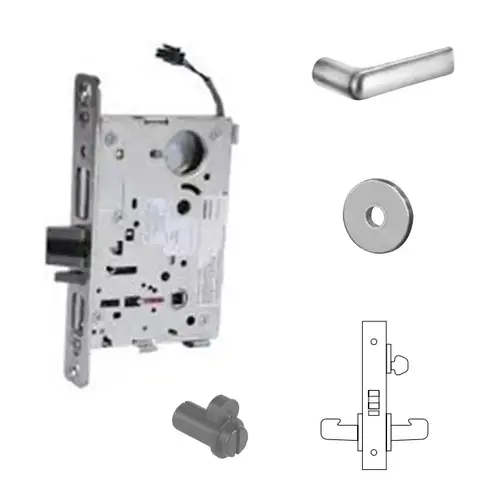 8270-12V Electrified Single Cylinder Mortise Lock Satin Chrome