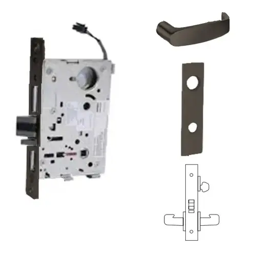 8271-24V Electrified Single Cylinder Mortise Lock Oil Rubbed Dark Bronze