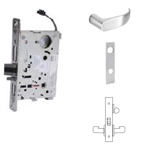 8271-12V Electrified Single Cylinder Mortise Lock Satin Chrome