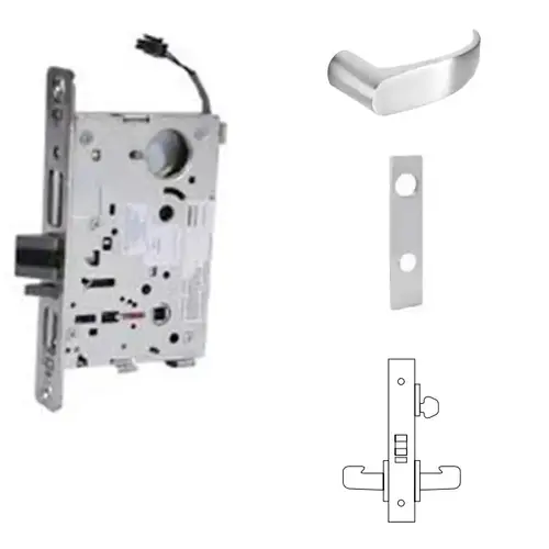 8271-24V Electrified Single Cylinder Mortise Lock Satin Chrome