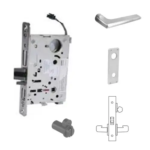 8270-12V Electrified Single Cylinder Mortise Lock Satin Chrome