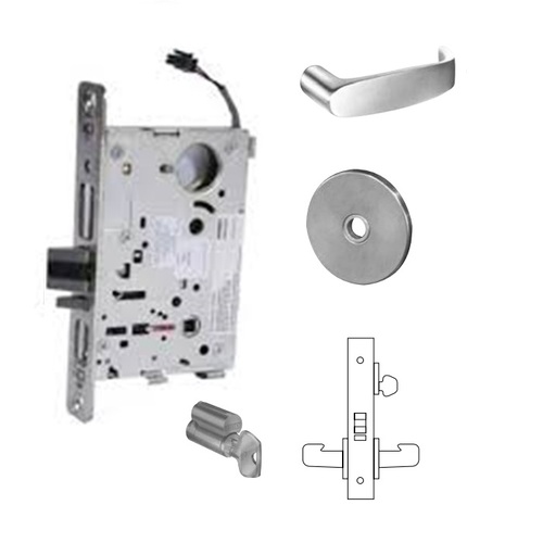 8270-12V Electrified Single Cylinder Mortise Lock Satin Chrome