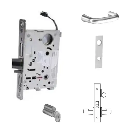 8270-12V Electrified Single Cylinder Mortise Lock Satin Chrome