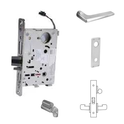 8271-12V Electrified Single Cylinder Mortise Lock Satin Chrome