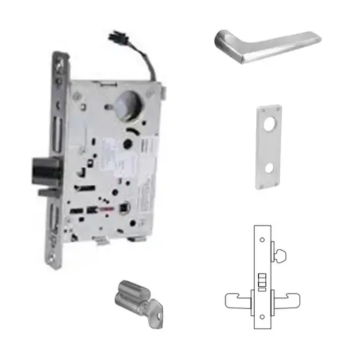 8271-24V Electrified Single Cylinder Mortise Lock Satin Chrome