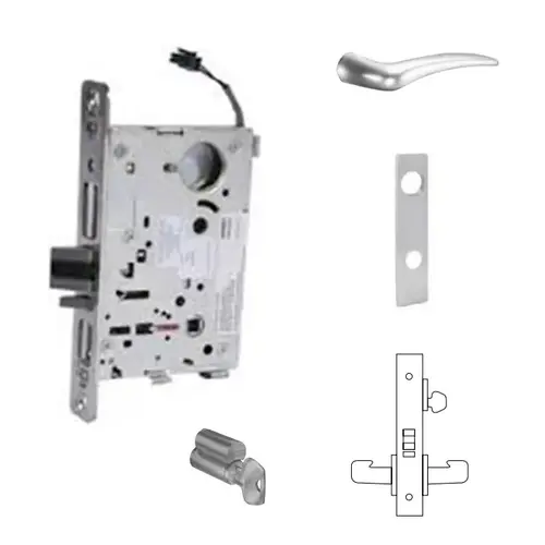 8271-24V Electrified Single Cylinder Mortise Lock Satin Chrome