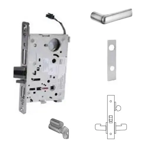 8271-12V Electrified Single Cylinder Mortise Lock Satin Chrome