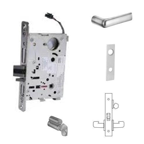 8271-24V Electrified Single Cylinder Mortise Lock Satin Chrome