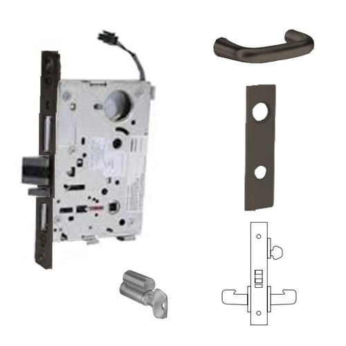 8270-12V Electrified Single Cylinder Mortise Lock Oil Rubbed Dark Bronze