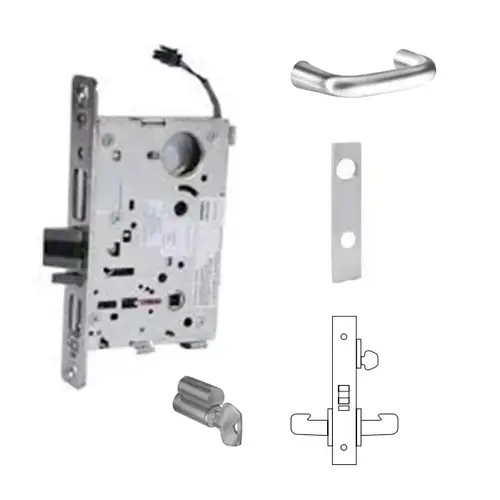 8271-24V Electrified Single Cylinder Mortise Lock Satin Chrome