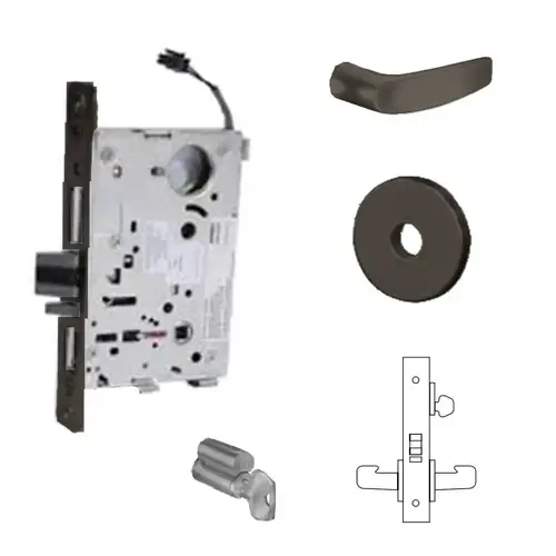 8272-12V Electrified Double Cylinder Mortise Lock Oil Rubbed Dark Bronze