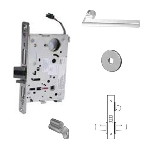 8271-12V Electrified Single Cylinder Mortise Lock Satin Chrome