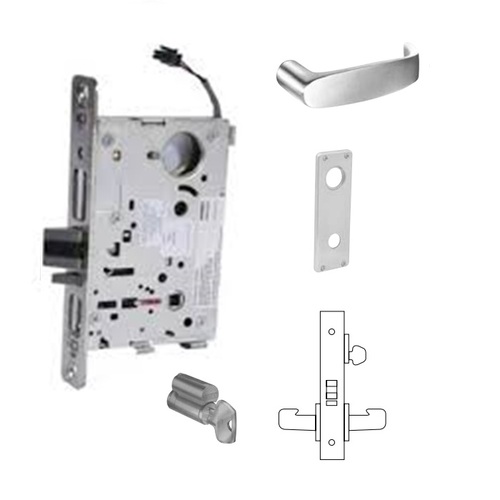 8271-24V Electrified Single Cylinder Mortise Lock Satin Chrome