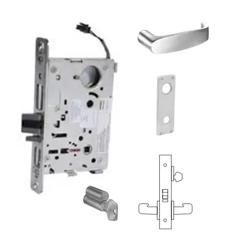 8271-12V Electrified Single Cylinder Mortise Lock Satin Chrome