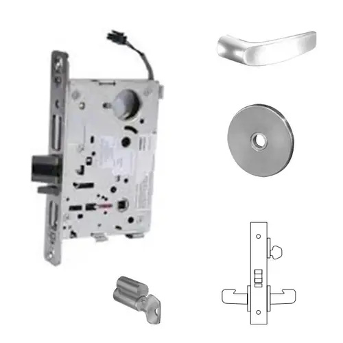 RX-8270-24V Electrified Single Cylinder Mortise Lock Satin Chrome