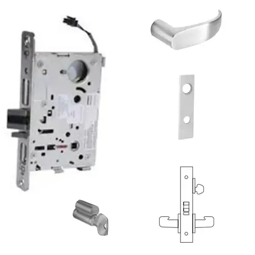 8270-12V Electrified Single Cylinder Mortise Lock Satin Chrome