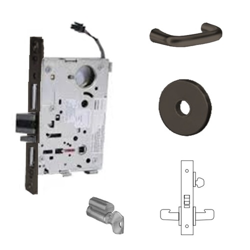 8272-12V Electrified Double Cylinder Mortise Lock Oil Rubbed Dark Bronze