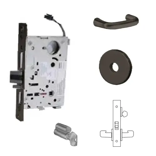 8273-12V Electrified Double Cylinder Mortise Lock Oil Rubbed Dark Bronze