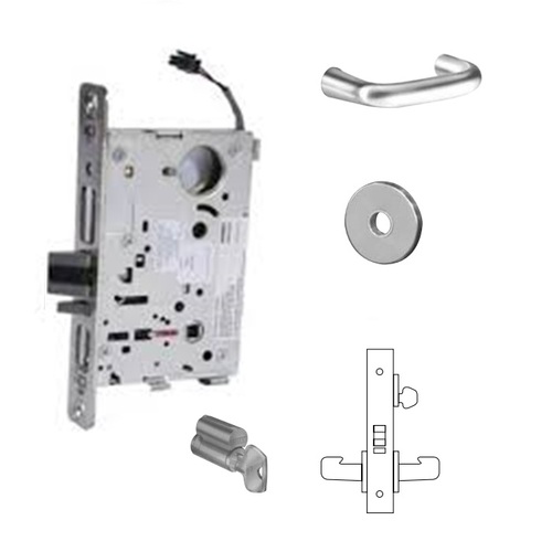 8270-12V Electrified Single Cylinder Mortise Lock Satin Chrome