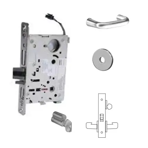 RX-8271-12V Electrified Single Cylinder Mortise Lock Satin Chrome