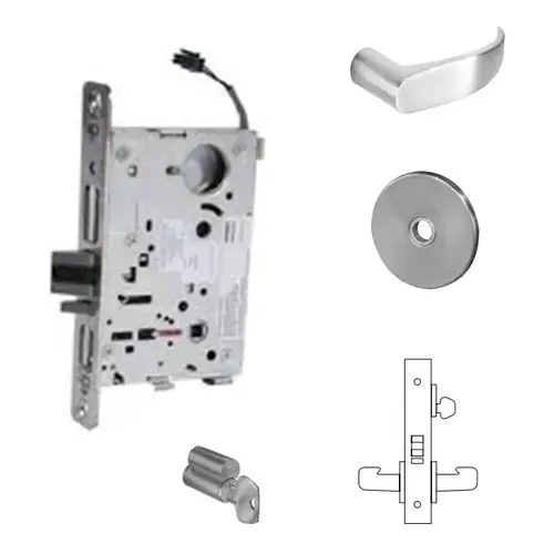 RX-8270-24V Electrified Single Cylinder Mortise Lock Satin Chrome