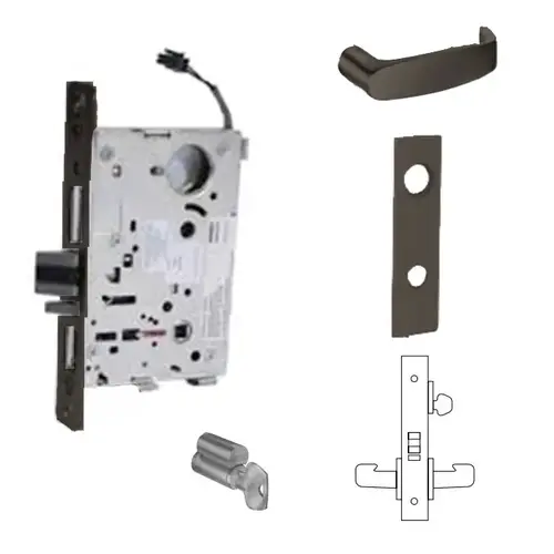 RX-8271-12V Electrified Single Cylinder Mortise Lock Oil Rubbed Dark Bronze