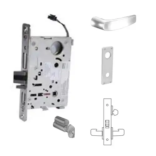 RX-8271-12V Electrified Single Cylinder Mortise Lock Satin Chrome