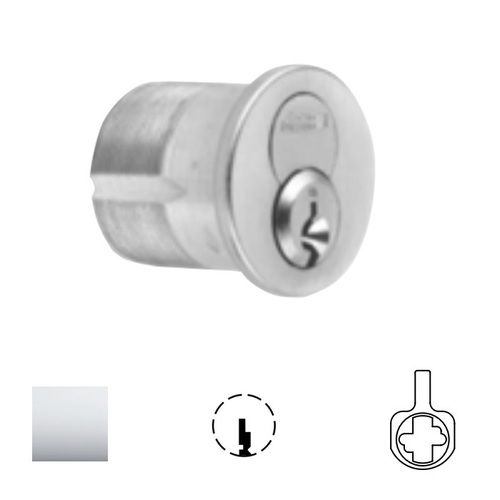 1080 Series IC Mortise Cylinder Bright Polished Chrome