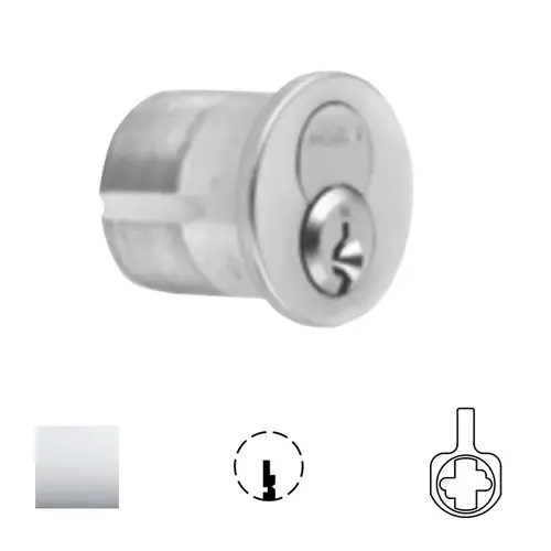 1080 Series IC Mortise Cylinder Bright Polished Chrome