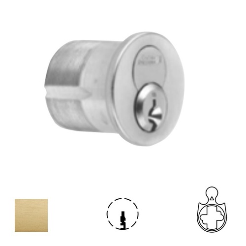 1080 Series IC Mortise Cylinder Satin Brass