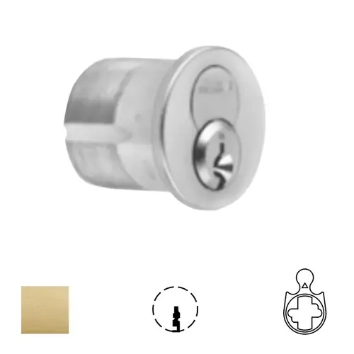 1080 Series IC Mortise Cylinder Satin Brass