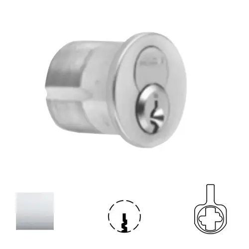 1080 Series IC Mortise Cylinder Bright Polished Chrome