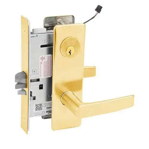 ML20932 Mortise Electrified Lever Lockset x REX Bright Polished Brass