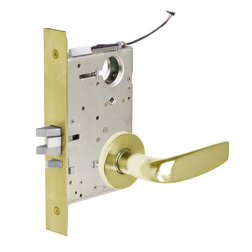 ML20906 Mortise Electrified Lever Lockset Satin Brass