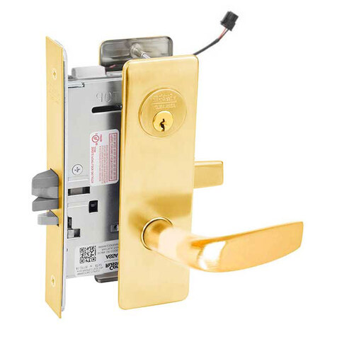 ML20932 Mortise Electrified Lever Lockset x REX Bright Polished Brass