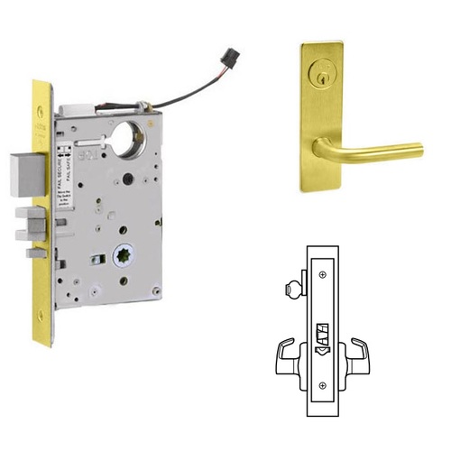 ML20914 Mortise Electrified Lever Lockset Bright Polished Brass