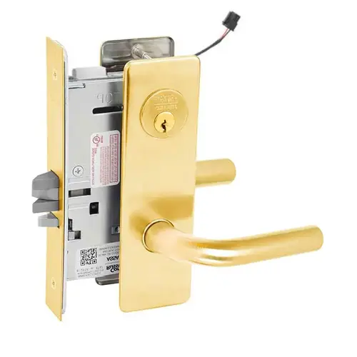 ML20906 Mortise Electrified Lever Lockset x REX Bright Polished Brass