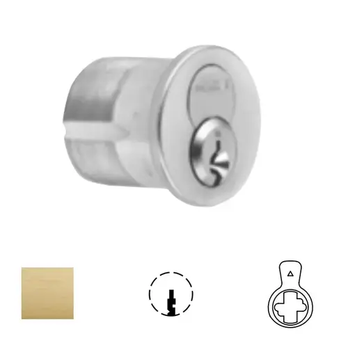 1080 Series IC Mortise Cylinder Satin Brass