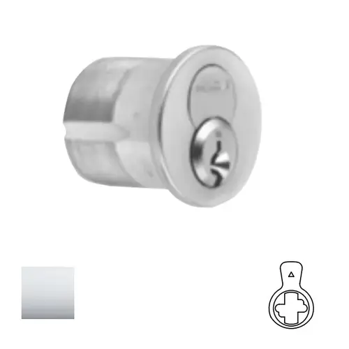 1080 Series IC Mortise Cylinder Bright Polished Chrome