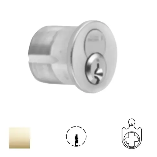 1080 Series IC Mortise Cylinder Bright Polished Brass